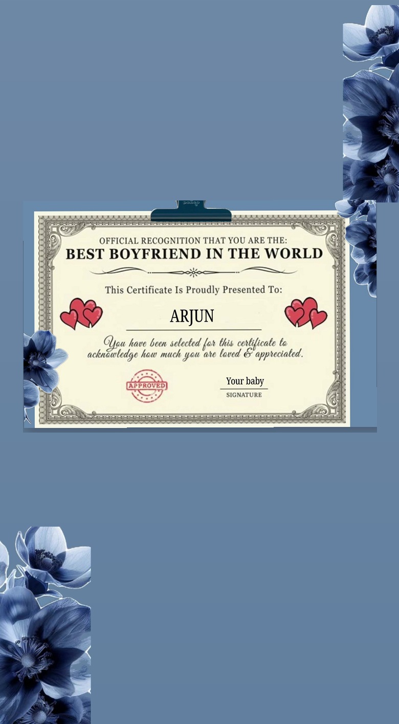 Best boyfriend certificate